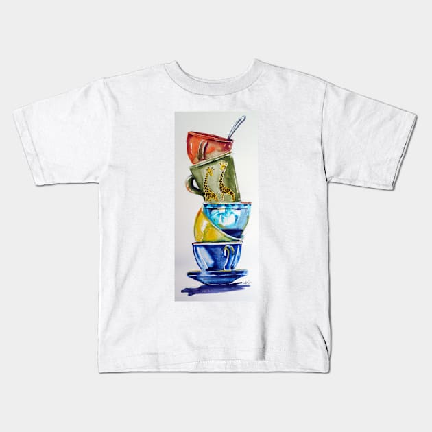 Cups Kids T-Shirt by kovacsannabrigi